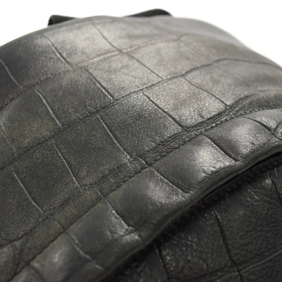 Saint Laurent- Paris Embossed Leather City Backpack Rucksack Black