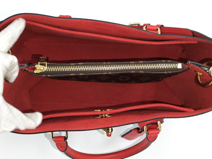 Louis Vuitton Flower Tote Bag 2way Shoulder Bag Monogram Coquelicot