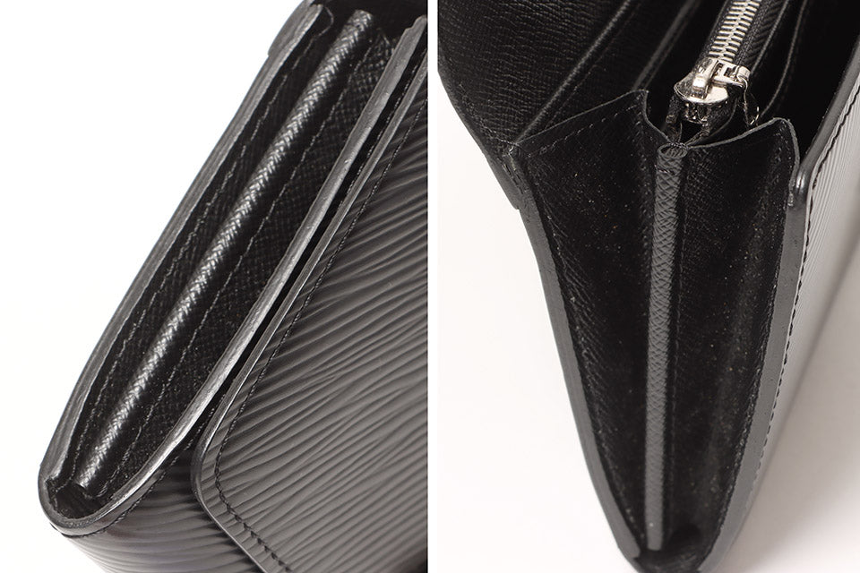 Louis Vuitton Epi Zipper Long Wallet Portefeuille Twist Noir Black