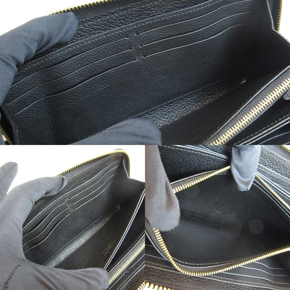 Louis Vuitton Wallet Bicolor Monogram Amplant Zippy Wallet Round Zipper Black