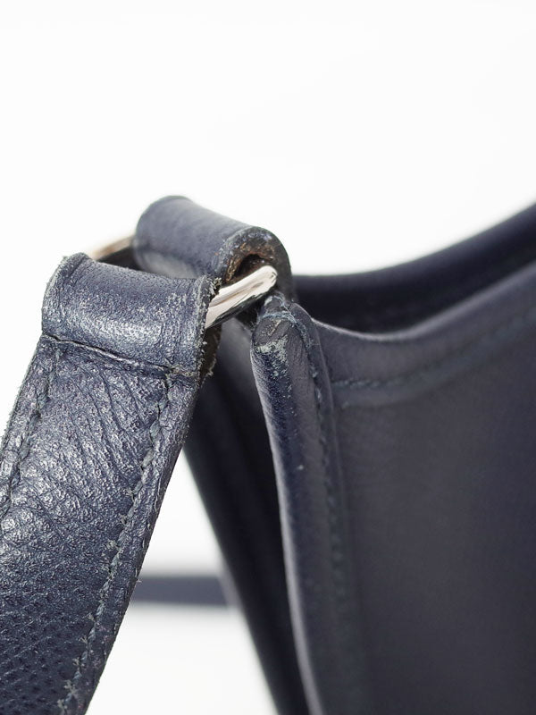 Hermes Evelyn Engraved Shoulder Bag Navy