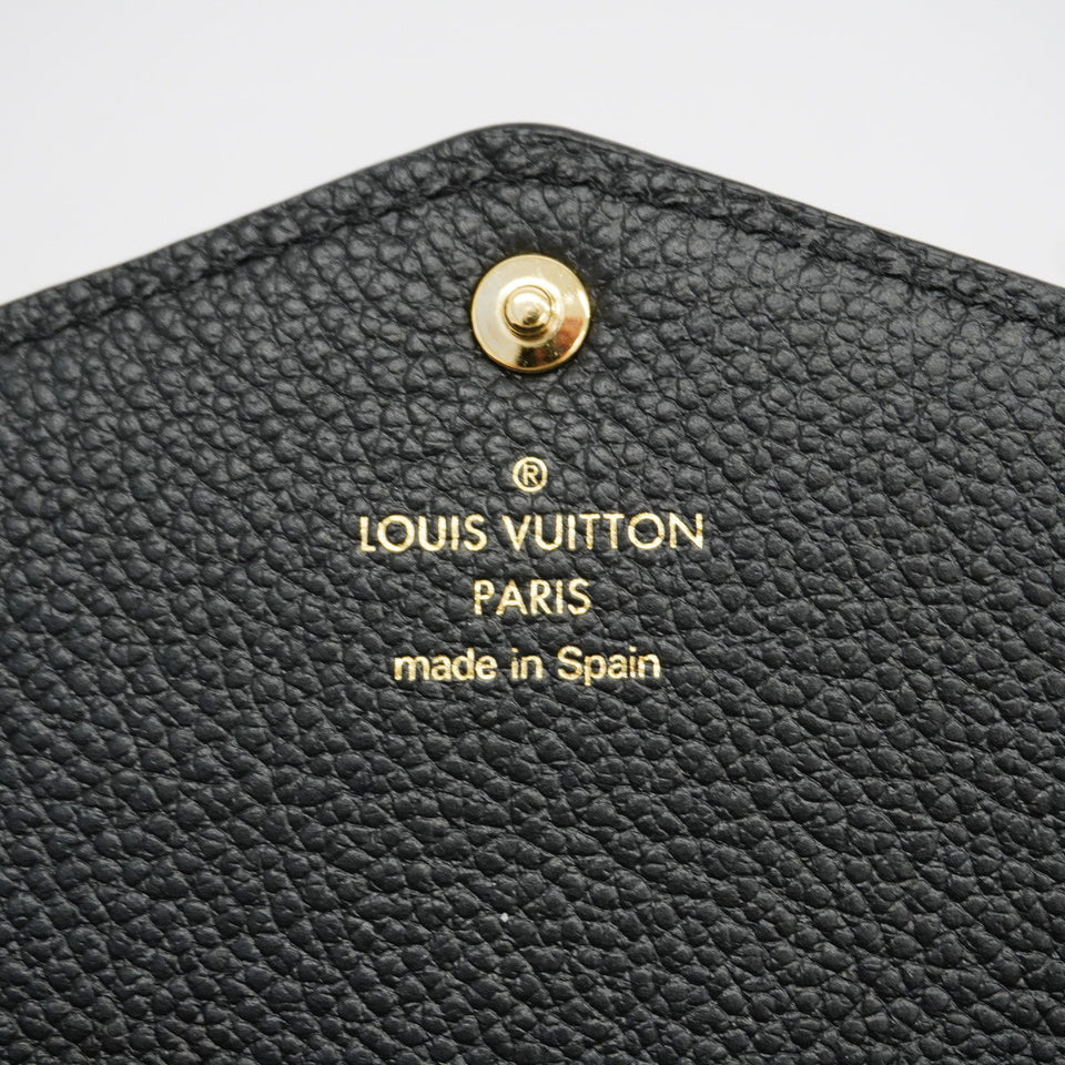 Louis Vuitton Bifold Long Wallet Monogram Implant Portefeuille Sarah Black