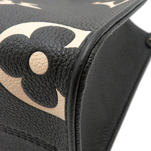 Louis Vuitton 2WAY Bag On The Go PM Tote Shoulder Bag Black x Beige