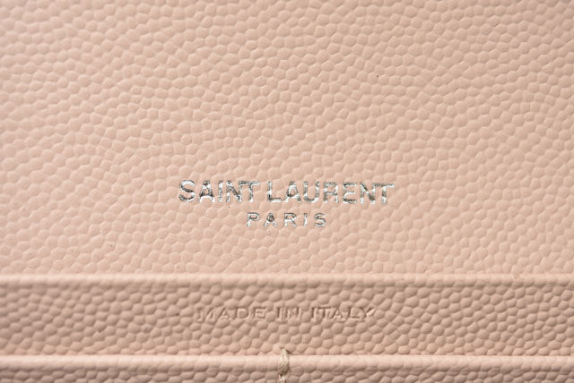 Saint Laurent- Chain Wallet Long Wallet Evening Bag Leather Rose