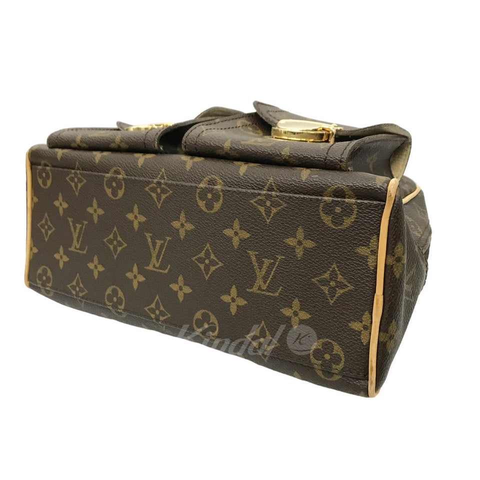 Louis Vuitton Manhattan PM Monogram Handbag Mini Boston Bag Brown