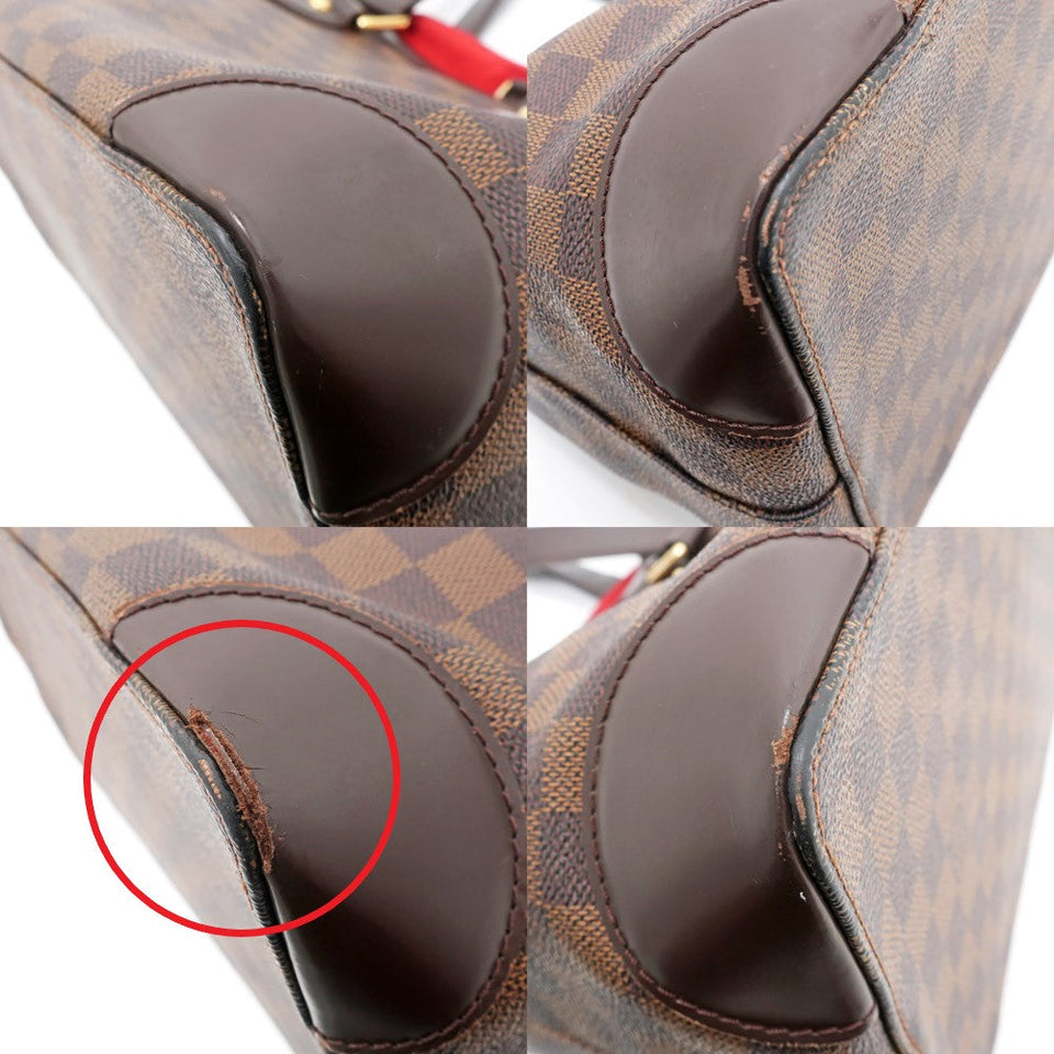 Louis Vuitton Hampstead PM Tote Bag Handbag Damier Dark Brown