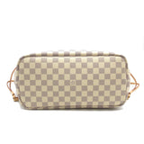 Louis Vuitton Neverfull MM Tote Bag Canvas Damier Azur