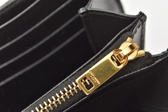 Saint Laurent- Paris Wallet Long Wallet Leather Black