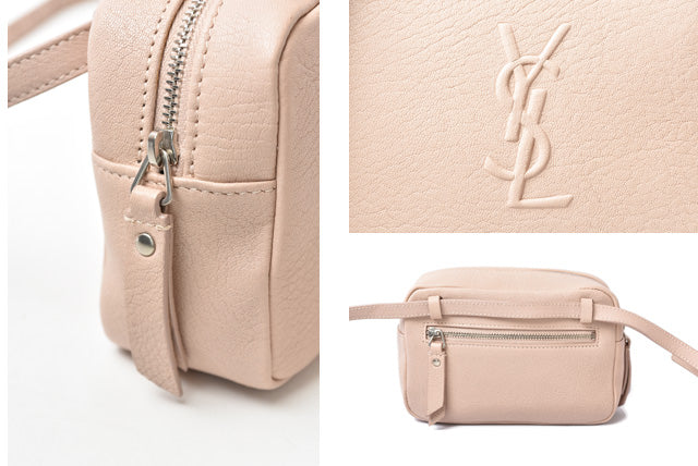 Saint Laurent- Belt Bag Shoulder Bag Leather Pink Beige