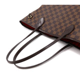 Louis Vuitton Damier Neverfull MM Tote Bag Ebene Cerise Brown Gold Hardware