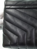 Saint Laurent- Paris Lulu Small Leather Chain Shoulder Bag Black