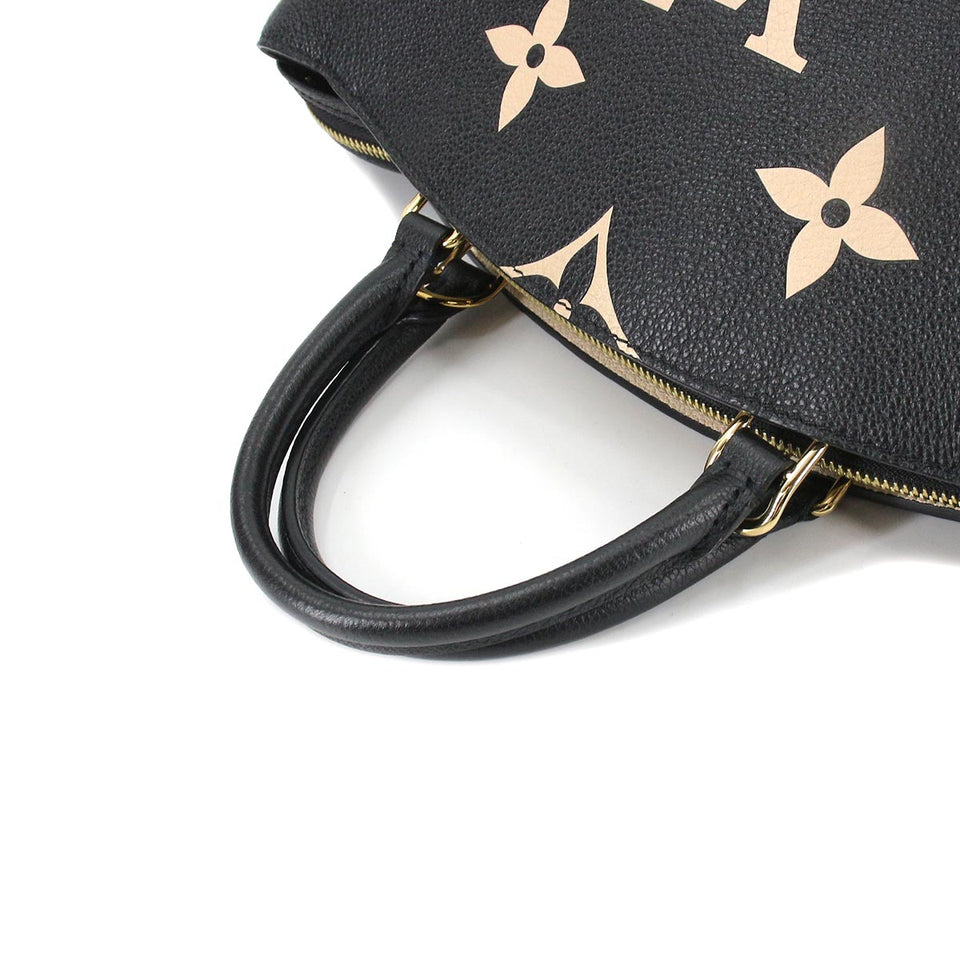Louis Vuitton Bicolor Monogram Emplant Petit Palais PM Shoulder Bag Black Beige