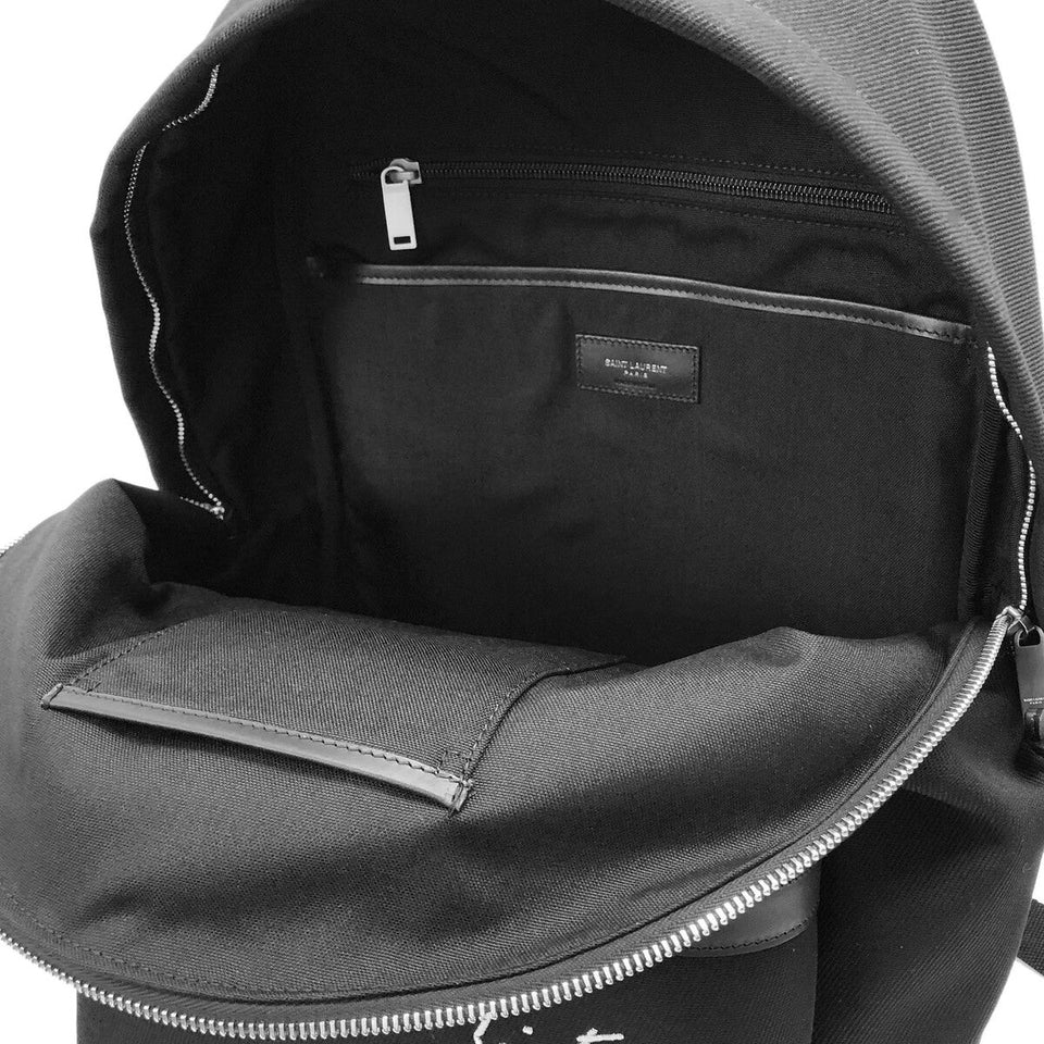 Saint Laurent- Embroidery Backpack Black