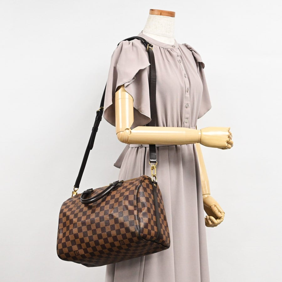 Louis Vuitton Speedy Bandouliere 30 Handbag Damier Brown