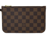 Louis Vuitton Neverfull PM Tote Bag Pouch Damier Ebene Brown