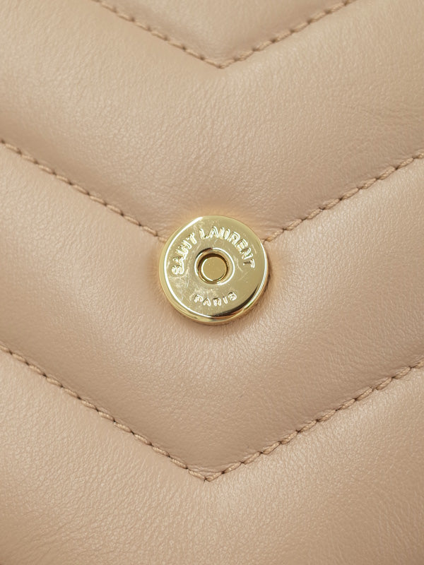 Saint Laurent- Paris Monogram Loulou Strap Bag Beige Black
