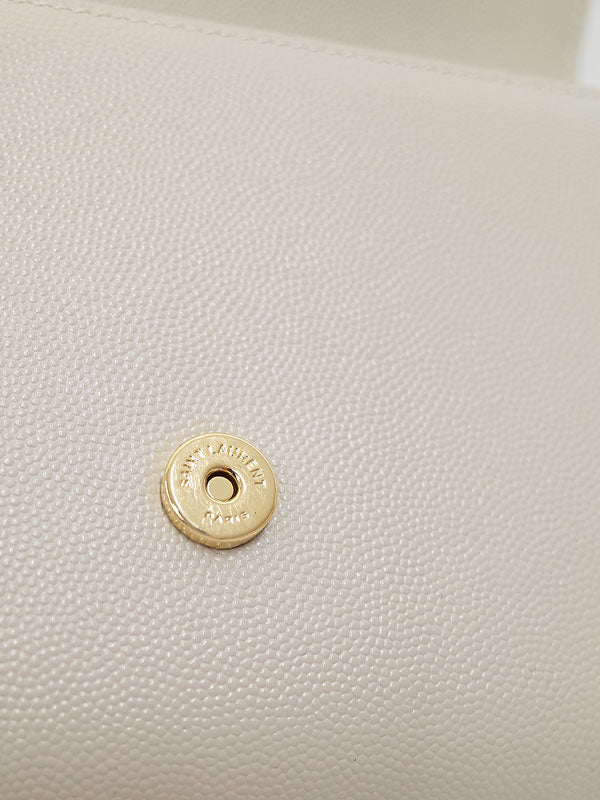 Saint Laurent- Logo Kate Chain Shoulder Bag White