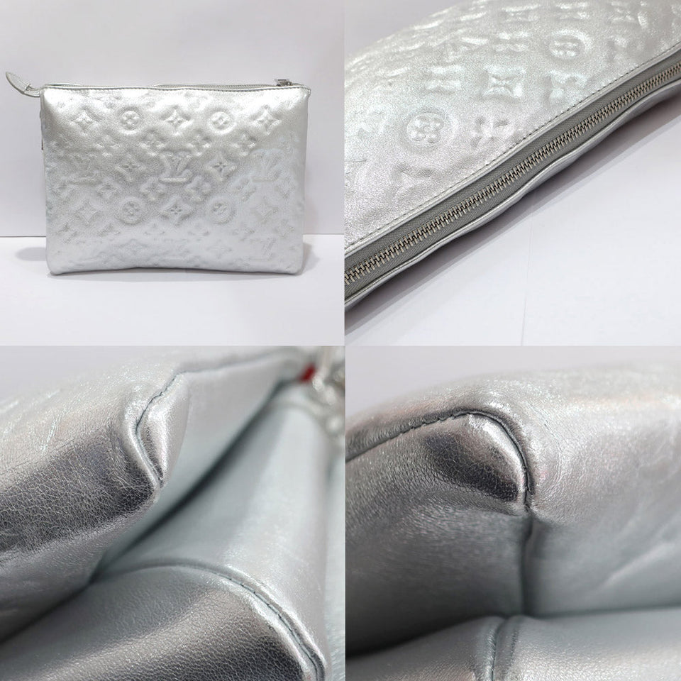 Louis Vuitton Coussin PM Monogram Embossed Lambskin Leather Silver