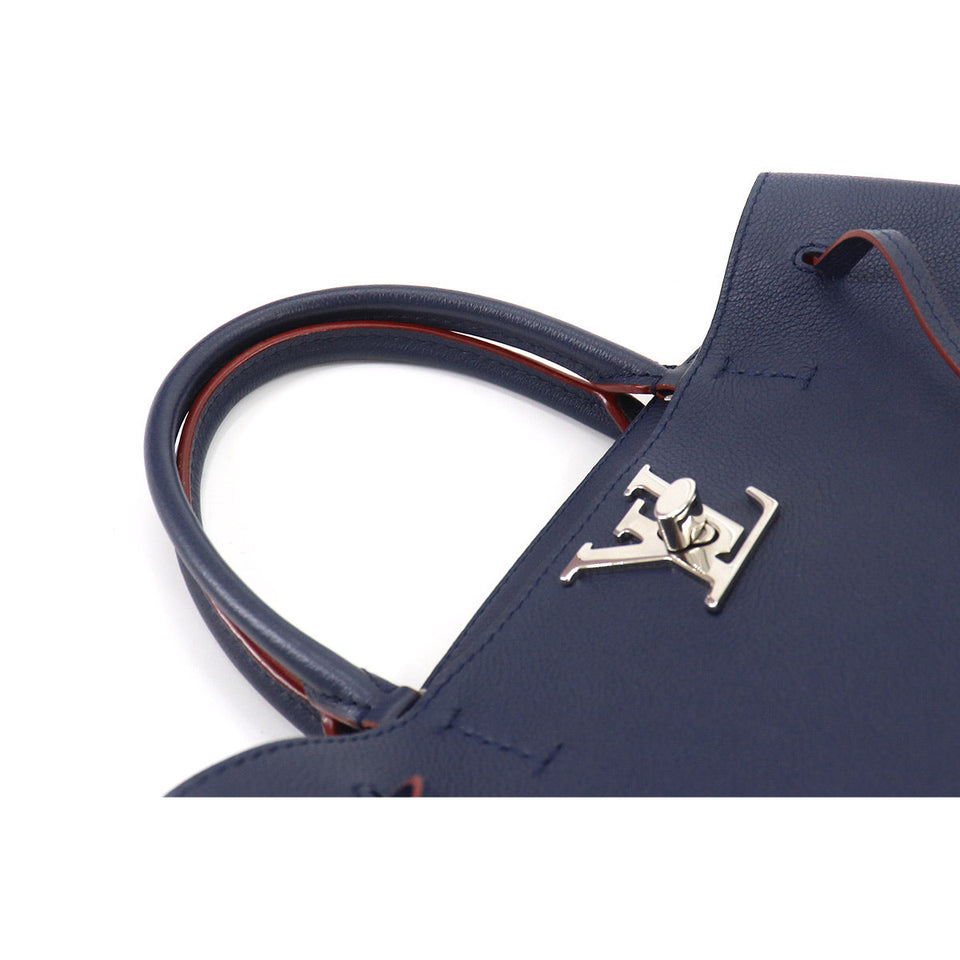 Louis Vuitton LockMe Shoulder Bag Leather Marine Rouge
