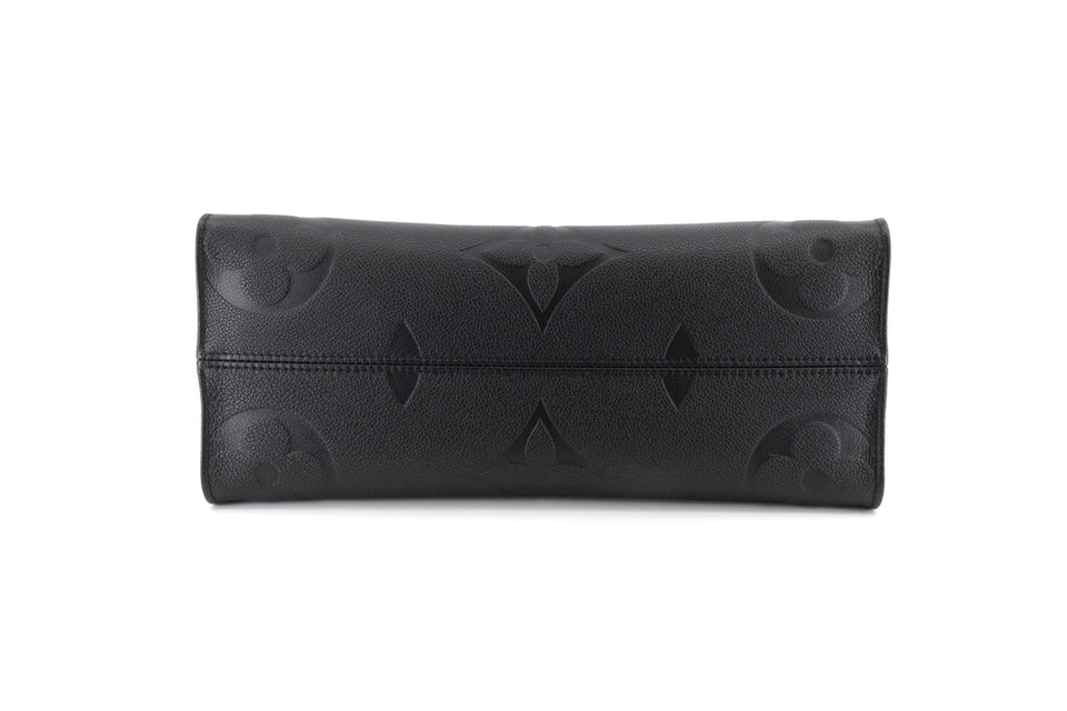 Louis Vuitton On The Go MM Shoulder Bag Monogram Implant Leather Black