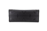 Louis Vuitton On The Go MM Shoulder Bag Monogram Implant Leather Black