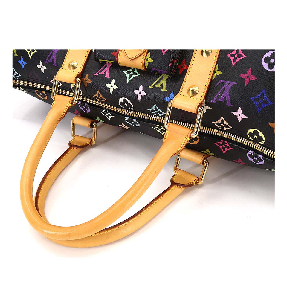 Louis Vuitton Monogram Multicolor Keepall 45 Boston Bag Noir