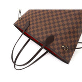 Louis Vuitton Damier Neverfull MM Tote Bag Brown Gold Metal Fittings