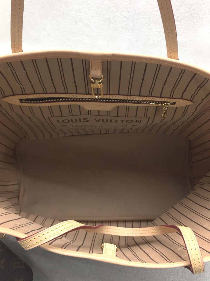 Louis Vuitton Neverfull MM Monogram Brown Tote Bag PVC