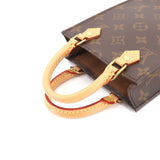Louis Vuitton Monogram Petit Sac Plat 2 Way Hand Shoulder Bag Brown