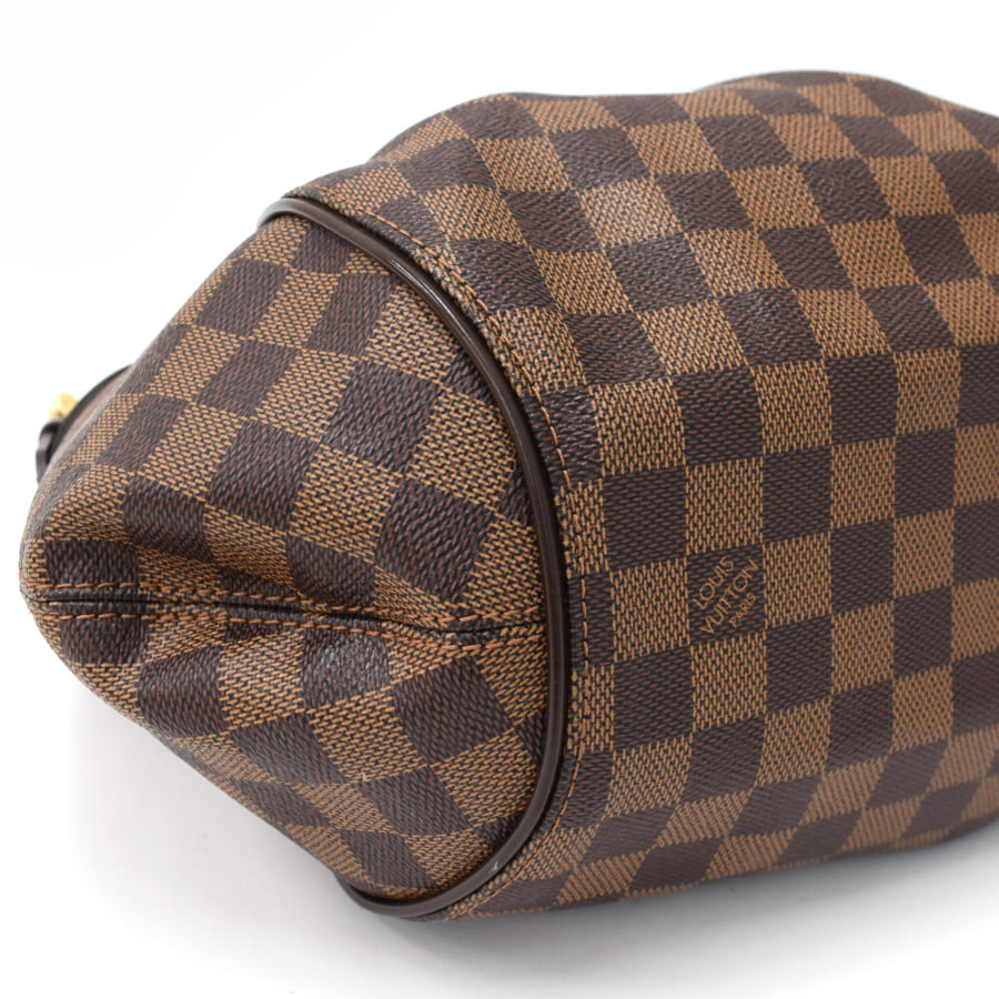 Louis Vuitton Sistina MM Damier Ebene Canvas Leather  Shoulder Bag