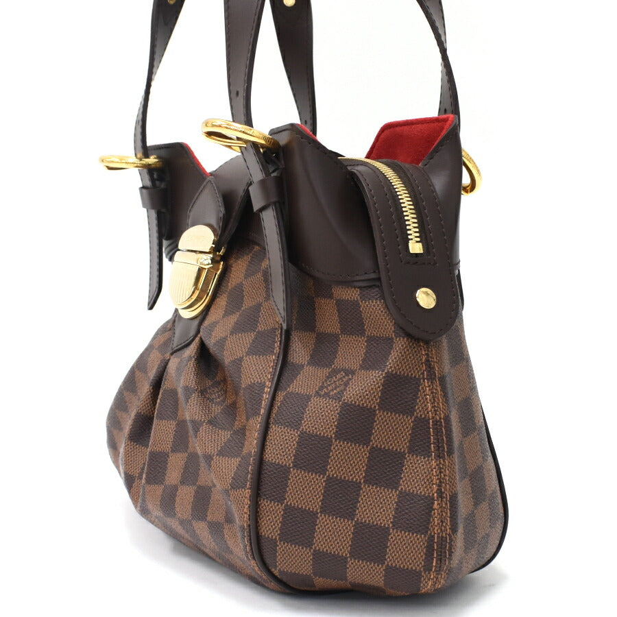 Louis Vuitton Sistina PM Damier Ebene Canvas Leather Handbag