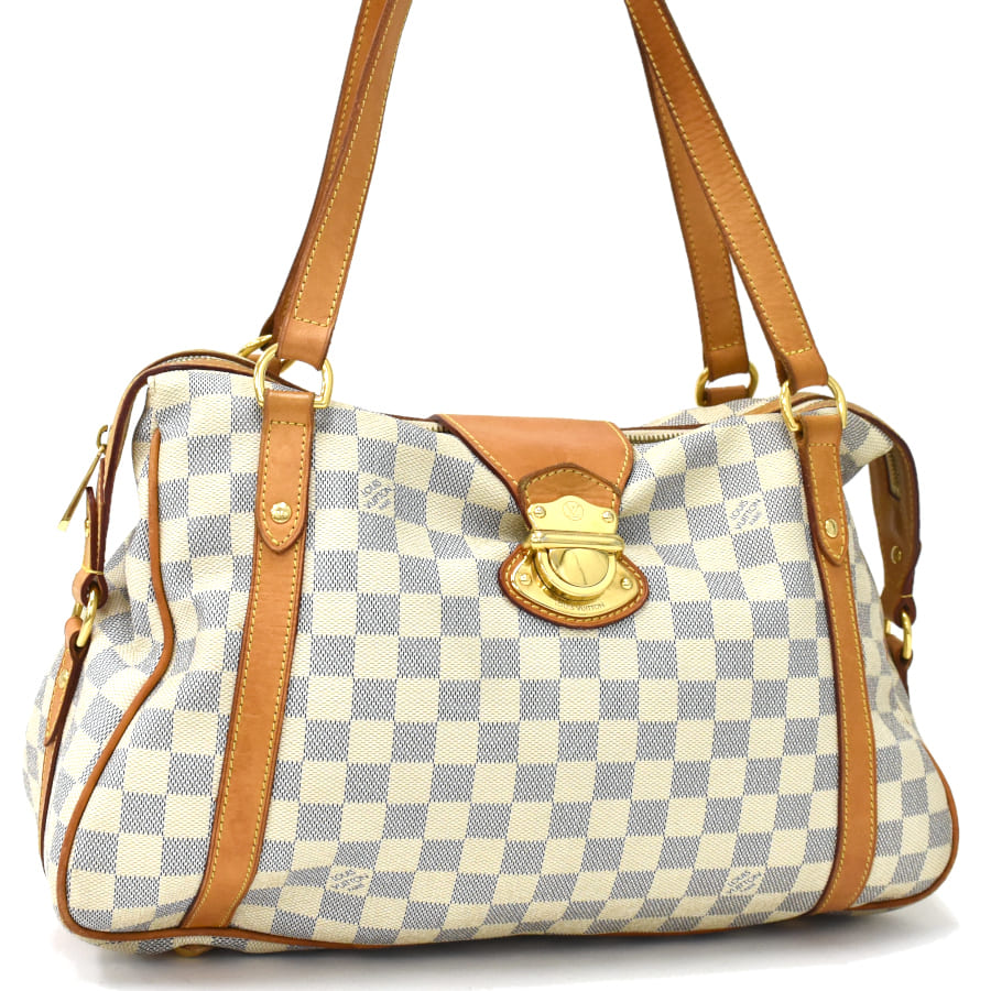 Louis Vuitton Strzer PM Damier Azur Canvas Shoulder Bag  White