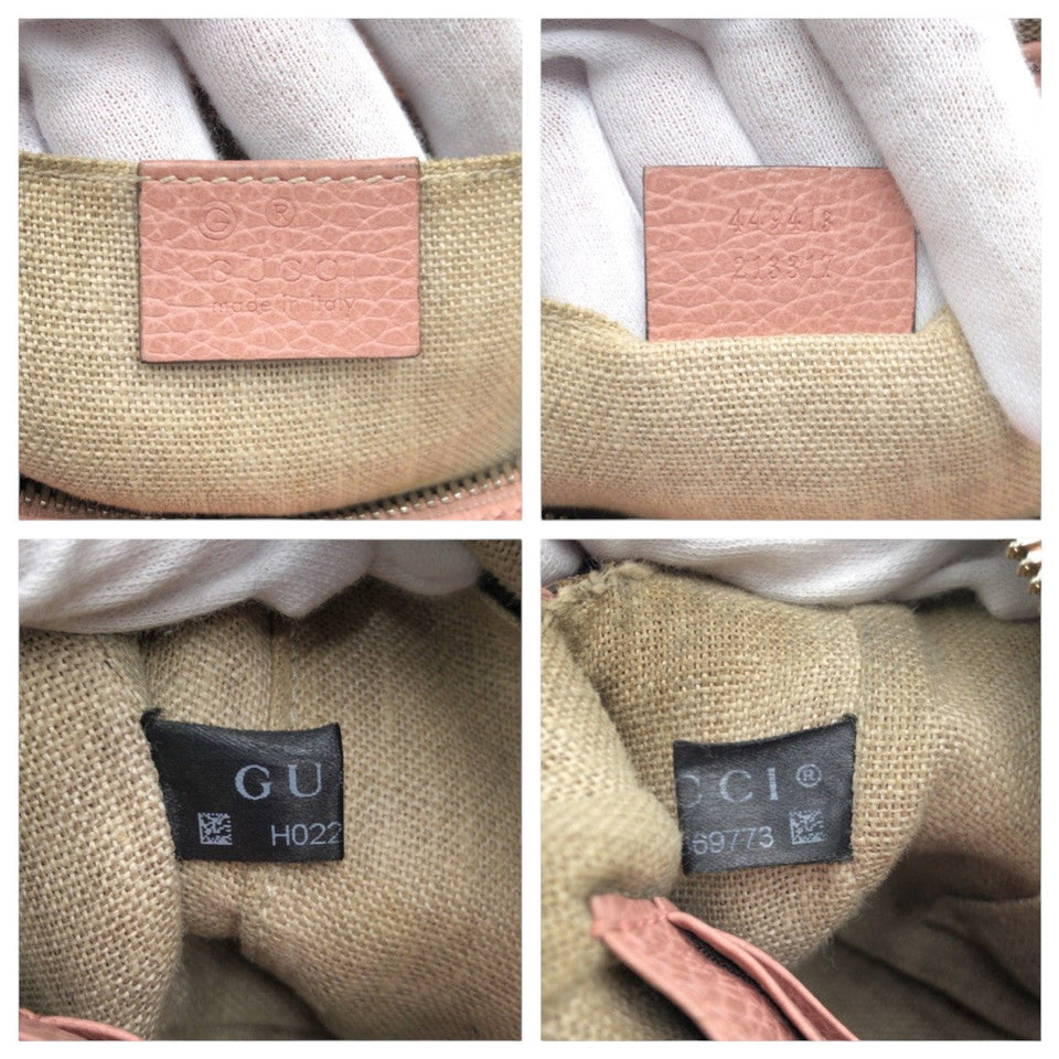 Gucci Shoulder Bag 449413 GG canvas Pink Beige Brown GG pattern