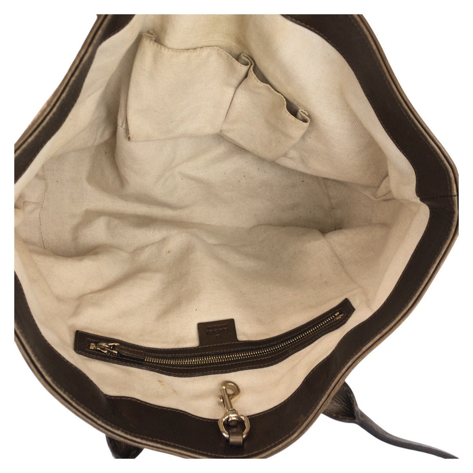 Gucci Tote Bag 269956 GG canvas Brown Gold Metal