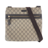 Gucci Shoulder Bag 295257 GG Supreme Canvas Brown Gray Gold Metal