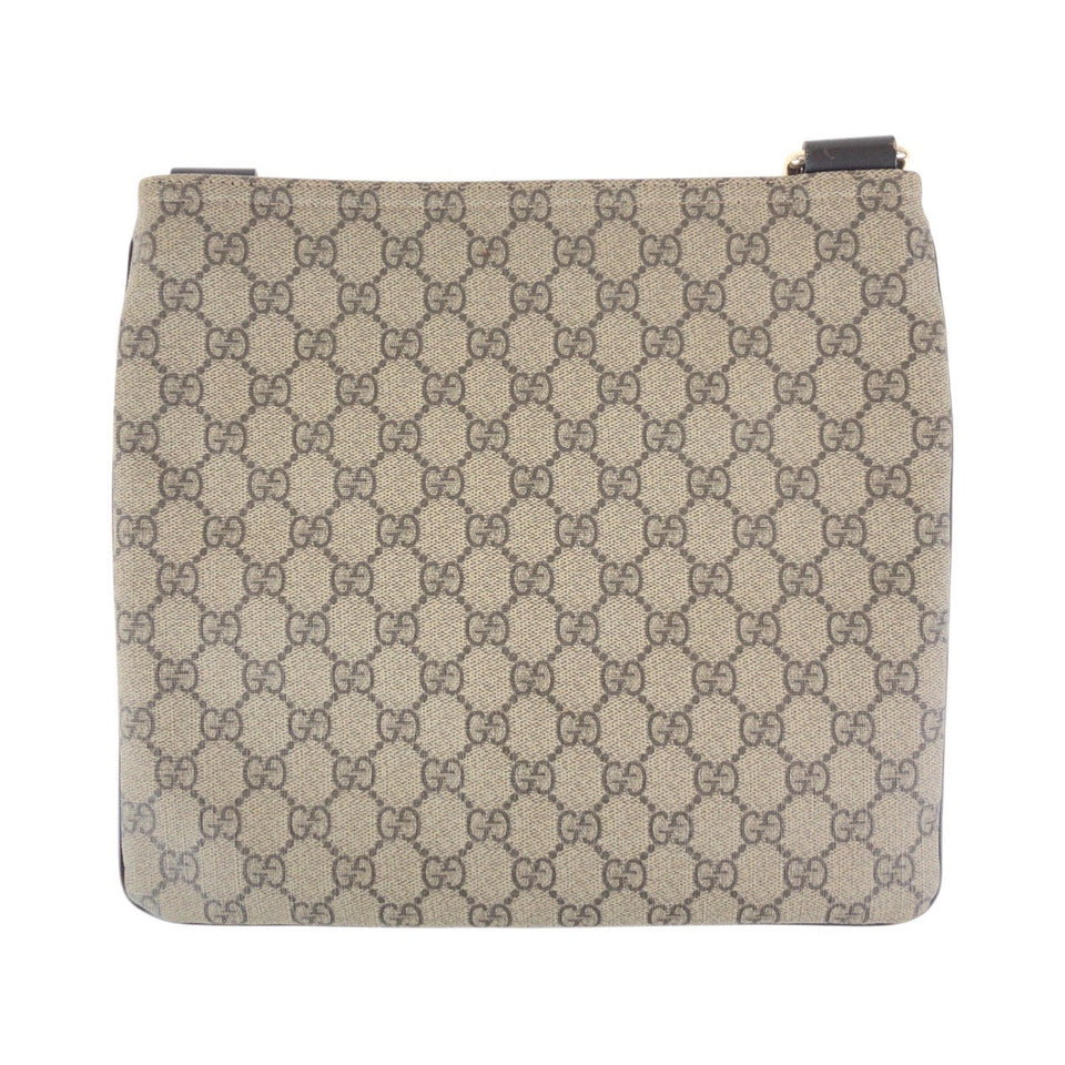 Gucci Shoulder Bag 295257 GG Supreme Canvas Brown Gray Gold Metal