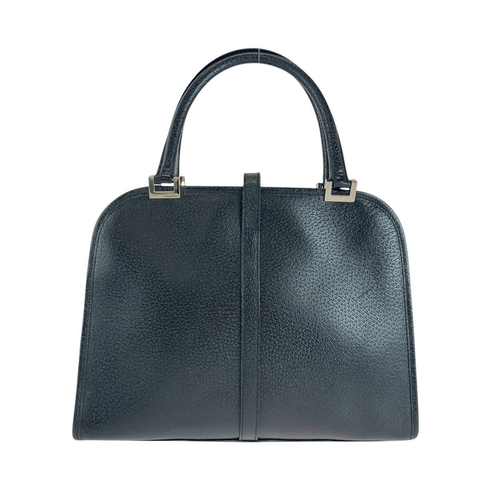 Gucci Tote Bag 002 1071 leather Black SilverMetal Jackie