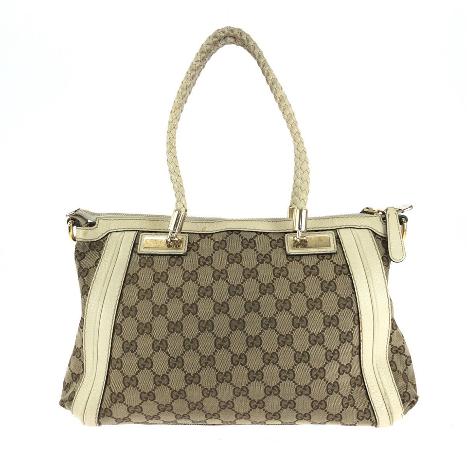 Gucci Shoulder Bag 282300 GG canvas Beige Ivory Gold Metal Bella