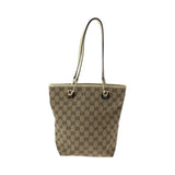 Gucci Tote Bag 120840 GG canvas Brown Ivory Gold Metal