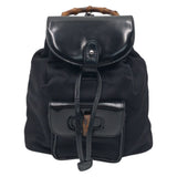 Gucci Backpack 0032852 Nylon Black Silver Bamboo