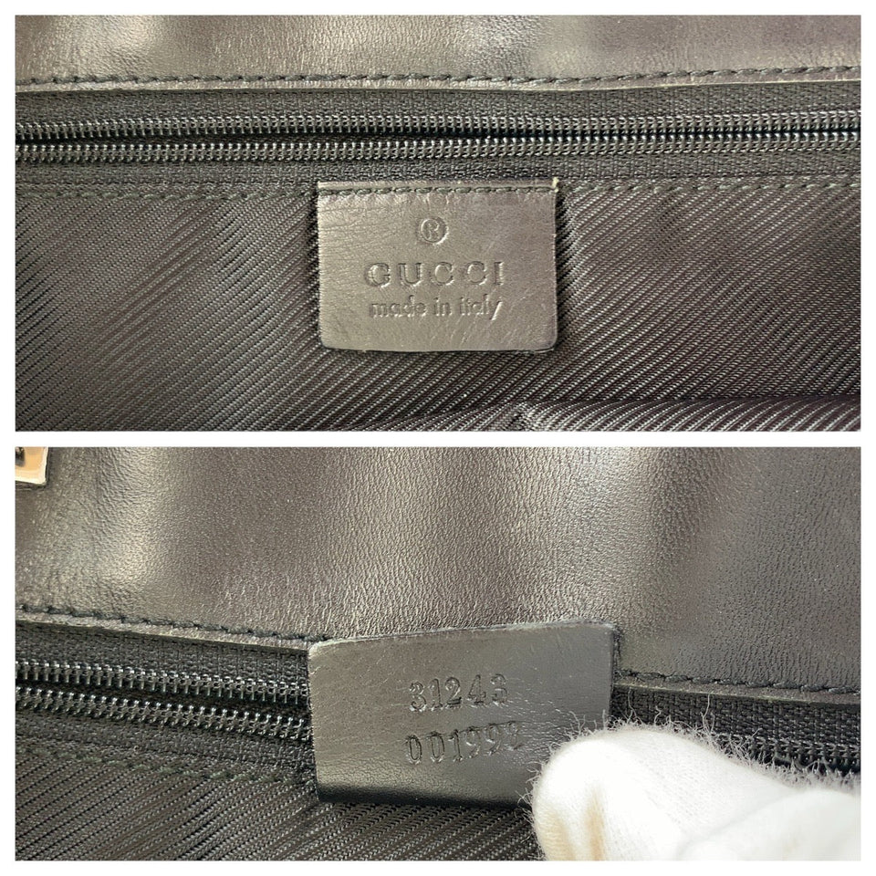 Gucci Tote Bag 31243 GG canvas Black SilverMetal