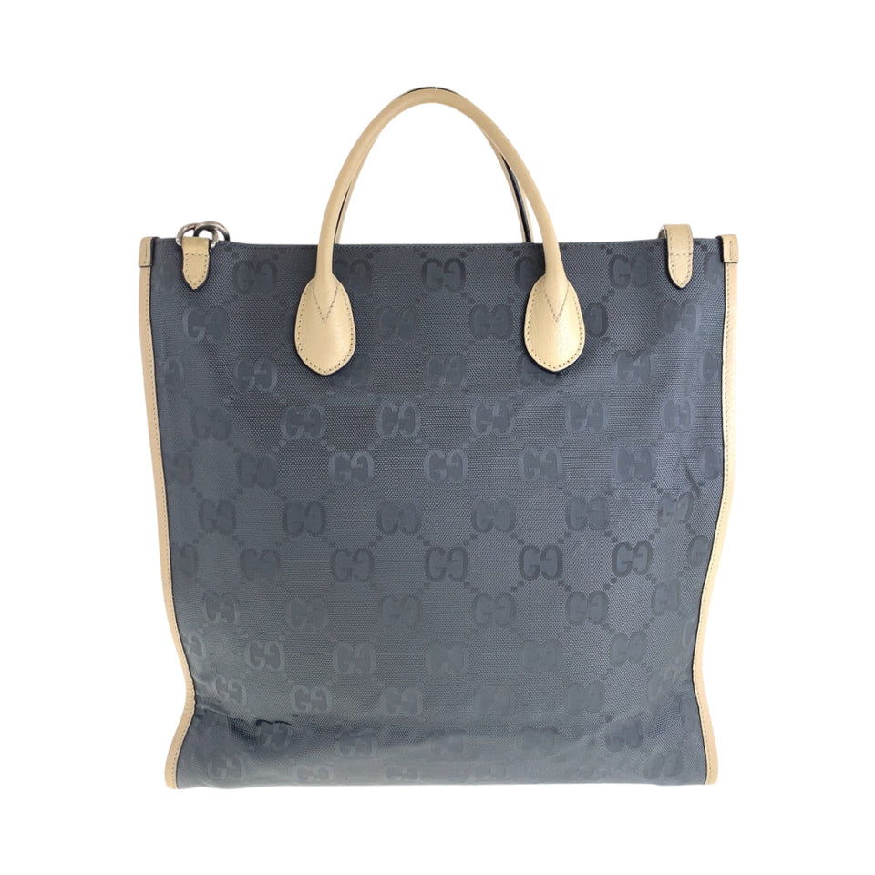 Gucci Shoulder Bag 630355 Nylon Gray Beige SilverMetal Off the grid