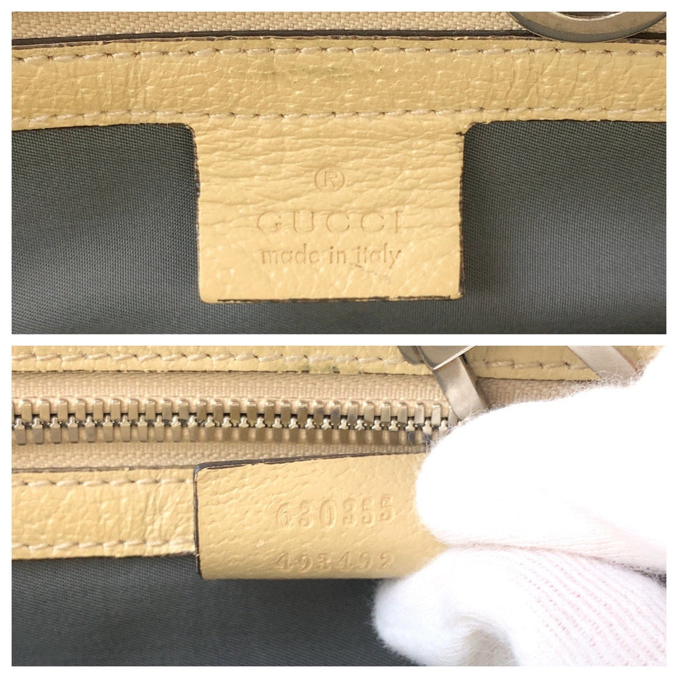 Gucci Shoulder Bag 630355 Nylon Gray Beige SilverMetal Off the grid
