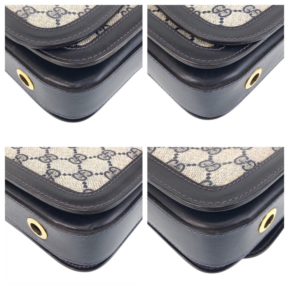 Gucci Shoulder Bag GG Supreme Canvas Gray navy Sherry Line Old Gucci