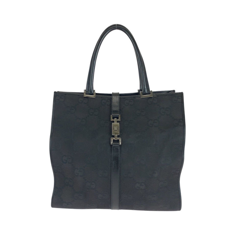Gucci Tote Bag 002 1064 GG canvas black Jackie