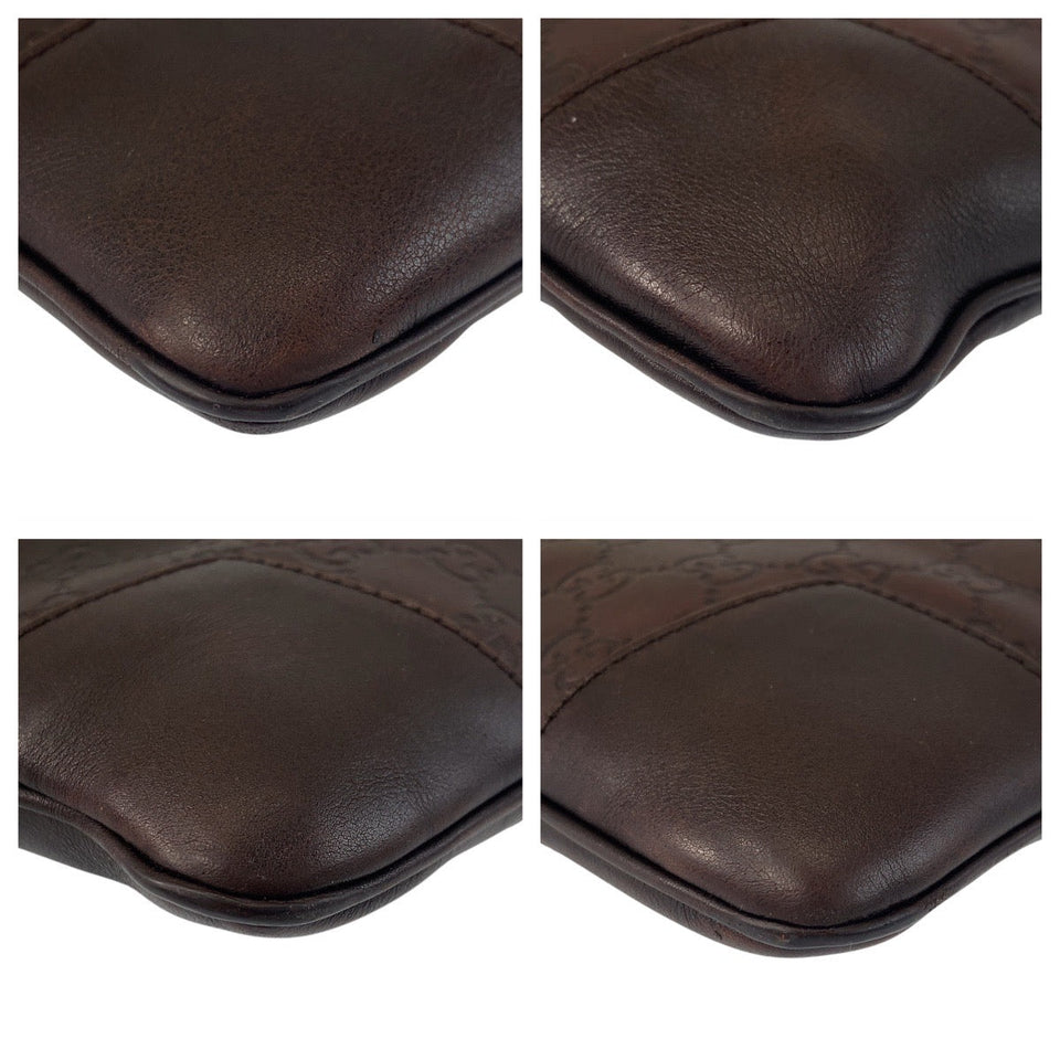 Gucci Shoulder Bag 148476 leather Brown Silver Metal Guccisima