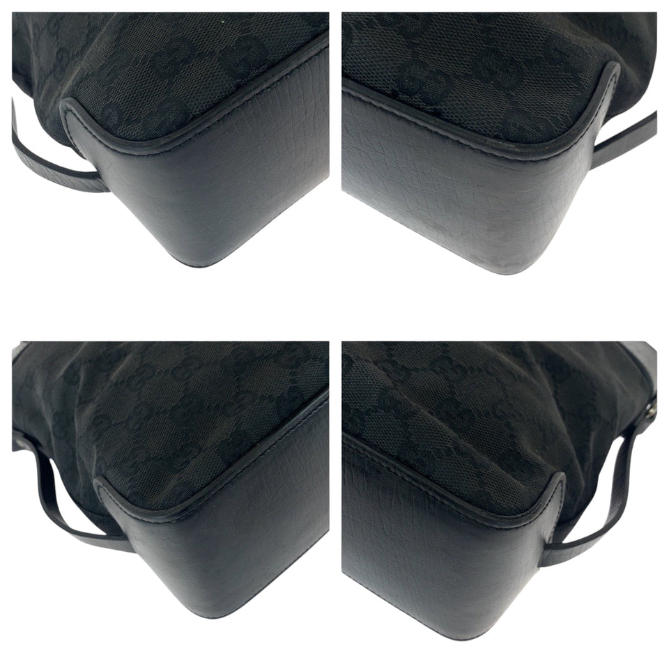 Gucci Tote Bag 107757 GG canvas Black SilverMetal Tote Bag Shoulder Bag Women