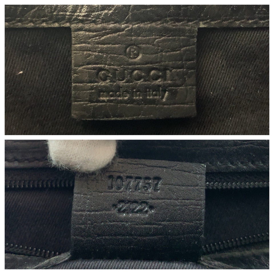Gucci Tote Bag 107757 GG canvas Black SilverMetal Tote Bag Shoulder Bag Women