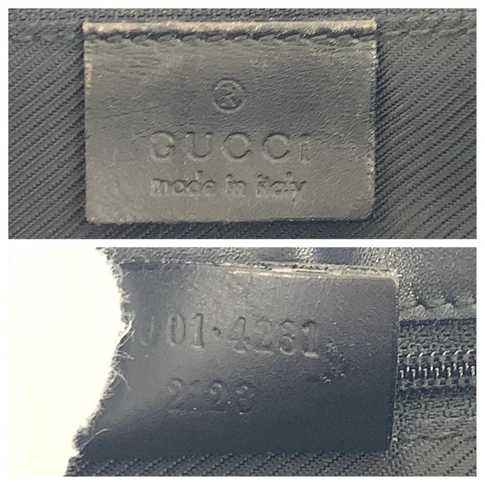 Gucci Shoulder Bag 001 4231 GG canvas, leather Black GoldMetal Women