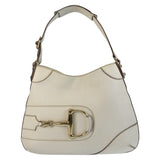 Gucci Shoulder Bag 137388 leather White GoldMetal Horsebit Women